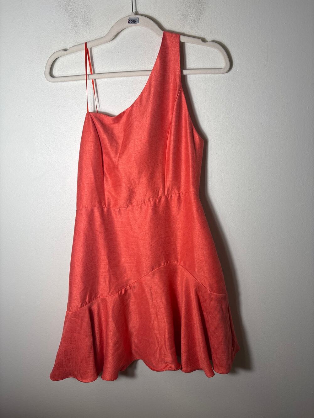 Pants Store Orange One Shoulder Ruffle Hem Mini Dress Sz M
